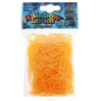 Резиночки безлатексные Rainbow Loom "Sweets", с клипсами, цвет: оранжевый, 600 шт