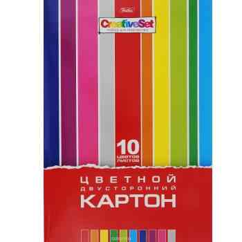 Картон цветной Hatber "Creative Set ", двухсторонний, 10 цв, формат А4