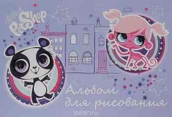 Альбом для рисования Littlest Pet Shop "Панда и обезьяна", 40 листов, формат А4