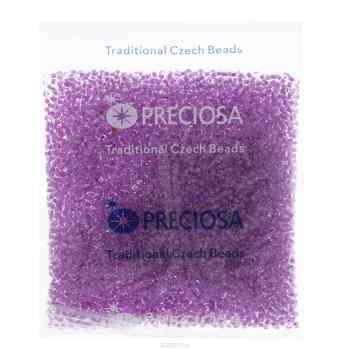 Бисер Preciosa "Ассорти", с цветной серединой, цвет: ярко-сиреневый, 50 г. 163142