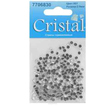 Стразы термоклеевые "Cristal", цвет: белый (001), диаметр 2,9 мм, 288 шт