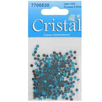 Стразы термоклеевые "Cristal", цвет: бирюзовый (229), диаметр 2,9 мм, 288 шт