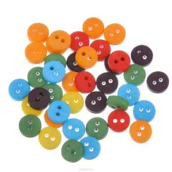 Пуговицы декоративные Buttons Galore & More "Tiny Buttons", цвет: оранжевый, голубой, зеленый, диаметр 6 мм, 40 шт