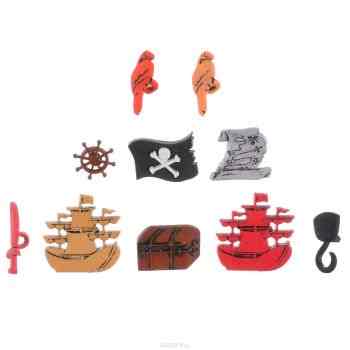 Пуговицы декоративные Buttons Galore & More "A Pirate's Live", 10 шт