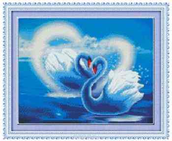 Набор для изготовления картины со стразами Cristal "Лебеди", 45 см х 36 см
