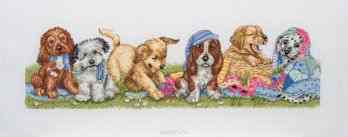 Набор для вышивания крестом Anchor "Puppies In A Row", 14 х 47 см