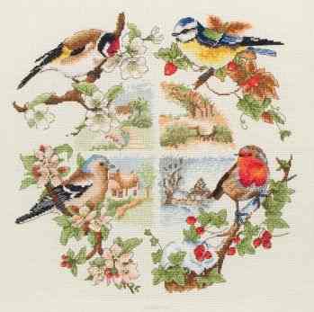 Набор для вышивания крестом Anchor "Birds And Seasons", 30 х 30 см