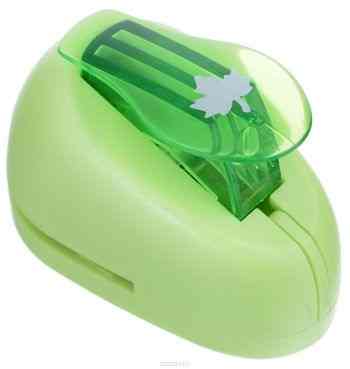 Дырокол фигурный Hobbyboom "Кленовый лист", №66, цвет: зеленый, 1 см