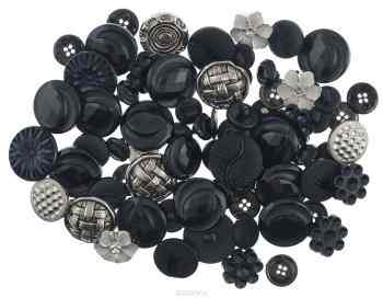 Пуговицы декоративные Buttons Galore & More "Haberdashery Buttons", цвет: черный, серебряный, 115 г