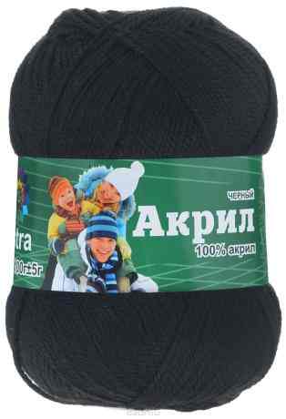Пряжа Астра "Акрил", цвет: черный, 300 м, 100 г, 3 шт
