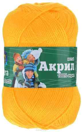 Пряжа Астра "Акрил", цвет: желтый, 300 м, 100 г, 3 шт
