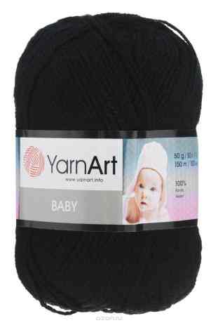 Пряжа для вязания YarnArt "Baby", цвет: черный (585), 150 м, 50 г, 5 шт
