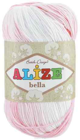 Пряжа для вязания Alize "Bella Batik", цвет: белый, светло-розовый (2126), 180 м, 50 г, 5 шт