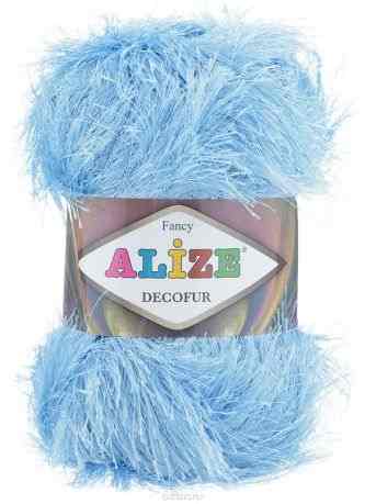 Пряжа для вязания Alize "Decofur", цвет: голубой (40), 110 м, 100 г, 5 шт