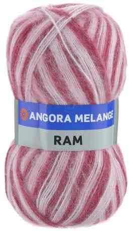 Пряжа для вязания YarnArt "Angora Ram. Melange", цвет: белый, малиновый (722), 500 м, 100 г, 5 шт