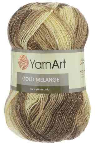 Пряжа для вязания YarnArt "Gold Melange", цвет: бежевый, коричневый (9501), 400 м, 100 г, 5 шт
