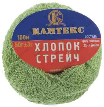 Пряжа для вязания Камтекс "Хлопок стрейч", цвет: фисташковый (189), 160 м, 50 г, 10 шт