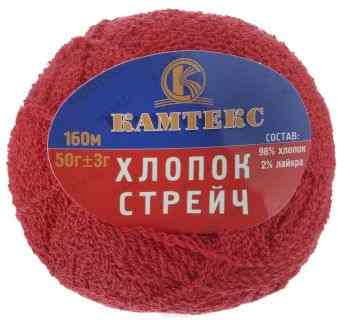 Пряжа для вязания Камтекс "Хлопок стрейч", цвет: красный (046), 160 м, 50 г, 10 шт