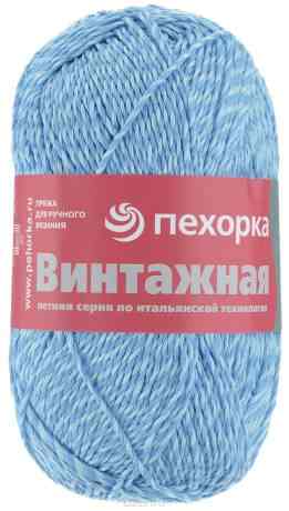 Пряжа для вязания Пехорка "Винтажная", цвет: голубой, белый (862), 240 м, 100 г, 5 шт