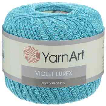 Пряжа для вязания YarnArt "Violet Lurex", цвет: бирюзовый, серебристый (10008), 270 м, 50 г, 6 шт