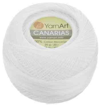 Пряжа для вязания YarnArt "Canarias", цвет: белый (0000), 203 м, 20 г, 10 шт
