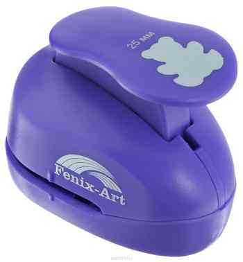 Дырокол фигурный Феникс+ "Медвежонок", цвет: сиреневый. 37185