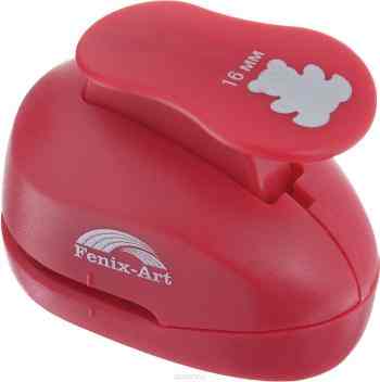 Дырокол фигурный Феникс+ "Медвежонок", цвет: красный. 37181