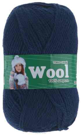 Пряжа для вязания Астра "Wool", цвет: темно-синий, 200 м, 100 г, 3 шт