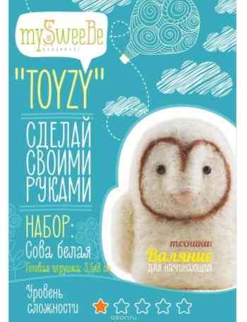 Toyzy Набор по валянию Сова белая Начальный уровень