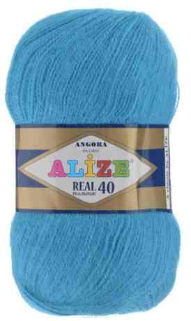 Пряжа для вязания Alize "Angora Real", цвет: темно-голубой (245), 480 м, 100 г, 5 шт