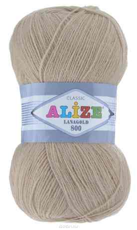 Пряжа для вязания Alize "Lanagold 800", цвет: бежевый (5), 800 м, 100 г, 5 шт