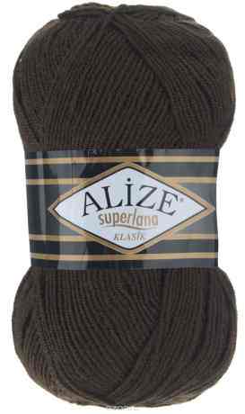 Пряжа для вязания Alize "Superlana Klasik", цвет: коричневый (26), 280 м, 100 г, 5 шт