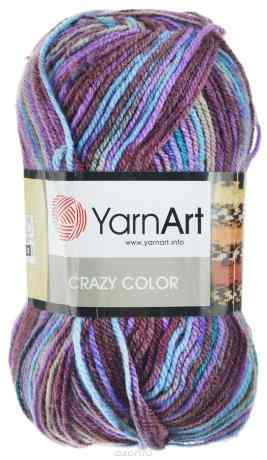 Пряжа для вязания YarnArt "Crazy Color", цвет: фиолетовый, коричневый, голубой (152), 260 м, 100 г, 5 шт