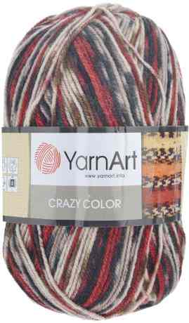 Пряжа для вязания YarnArt "Crazy Color", цвет: черный, бежевый, красный (156), 260 м, 100 г, 5 шт