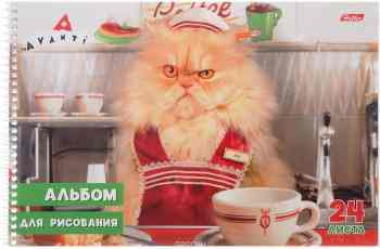 Hatber Альбом для рисования Стоп-кадр Кот на кухне 24 листа