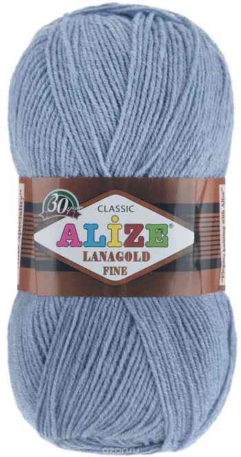 Пряжа для вязания Alize "Lanagold Fine", цвет: светлый джинс (221), 390 м, 100 г, 5 шт