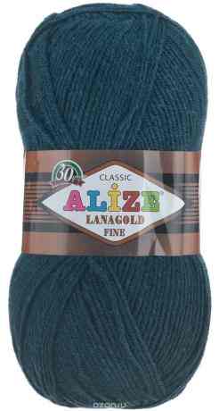 Пряжа для вязания Alize "Lanagold Fine", цвет: темно-зеленый (586), 390 м, 100 г, 5 шт