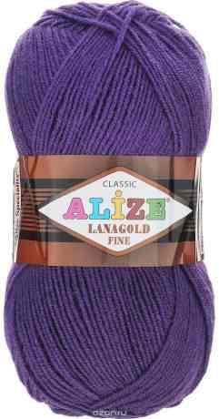 Пряжа для вязания Alize "Lanagold Fine", цвет: темно-фиолетовый (44), 390 м, 100 г, 5 шт