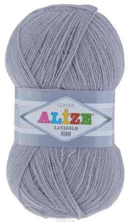Пряжа для вязания Alize "Lanagold 800", цвет: светло-серый (200), 800 м, 100 г, 5 шт