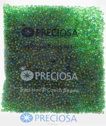 Бисер Preciosa "Ассорти", непрозрачный, с радужным покрытием, цвет: зеленый, голубой, фиолетовый (19), 10/0, 50 г