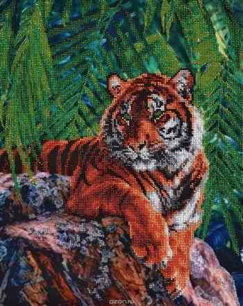 Набор для вышивания бисером Hobby & Pro "Тигр", 31 x 40 см