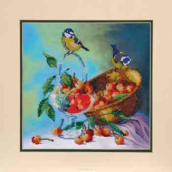 Набор для вышивания бисером Hobby&Pro "Черешня", 25 x 25 см