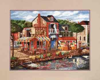 Набор для вышивания крестом Alisena "Город", 40 x 31 см