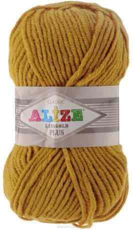 Пряжа для вязания Alize "Lana Gold Plus", цвет: горчичный (645), 140 м, 100 г, 5 шт