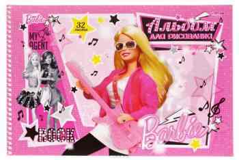 Hatber Альбом для рисования Barbie с гитарой цвет розовый 32 листа