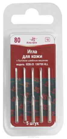 Иглы для швейных машин "Арт", № 80 для кожи, уп. 5шт. 679075