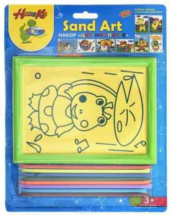 Centrum Набор для создания картины из цветного песка Лягушка цвет рамки зеленый