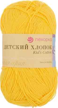 Пряжа для вязания Пехорка "Детский хлопок", цвет: желток (12), 330 м, 100 г, 5 шт