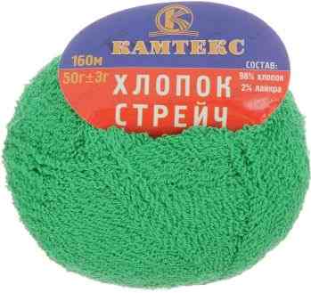 Пряжа для вязания Камтекс "Хлопок стрейч", цвет: зеленый (110), 160 м, 50 г, 10 шт