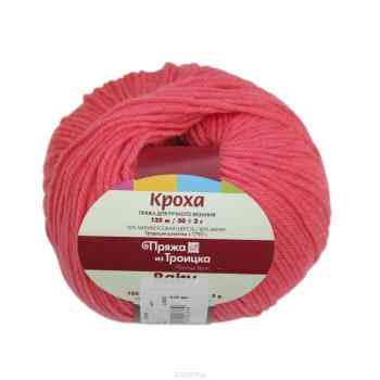 Пряжа для вязания "Кроха", 50 г, 135 м, цвет: 1390 коралл, 10 шт